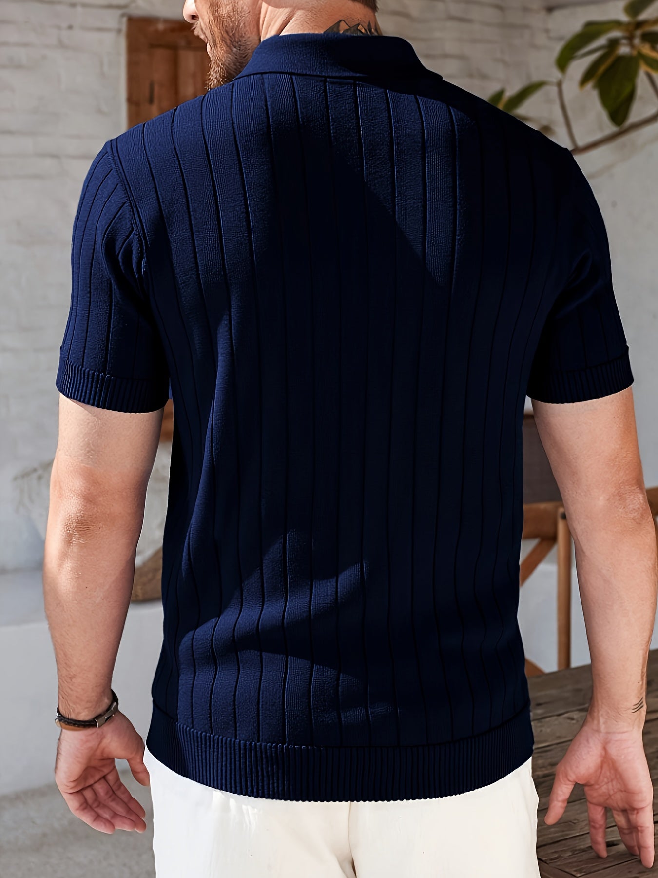 Men's Casual Knit Polo Shirt with Short Sleeves - All Season