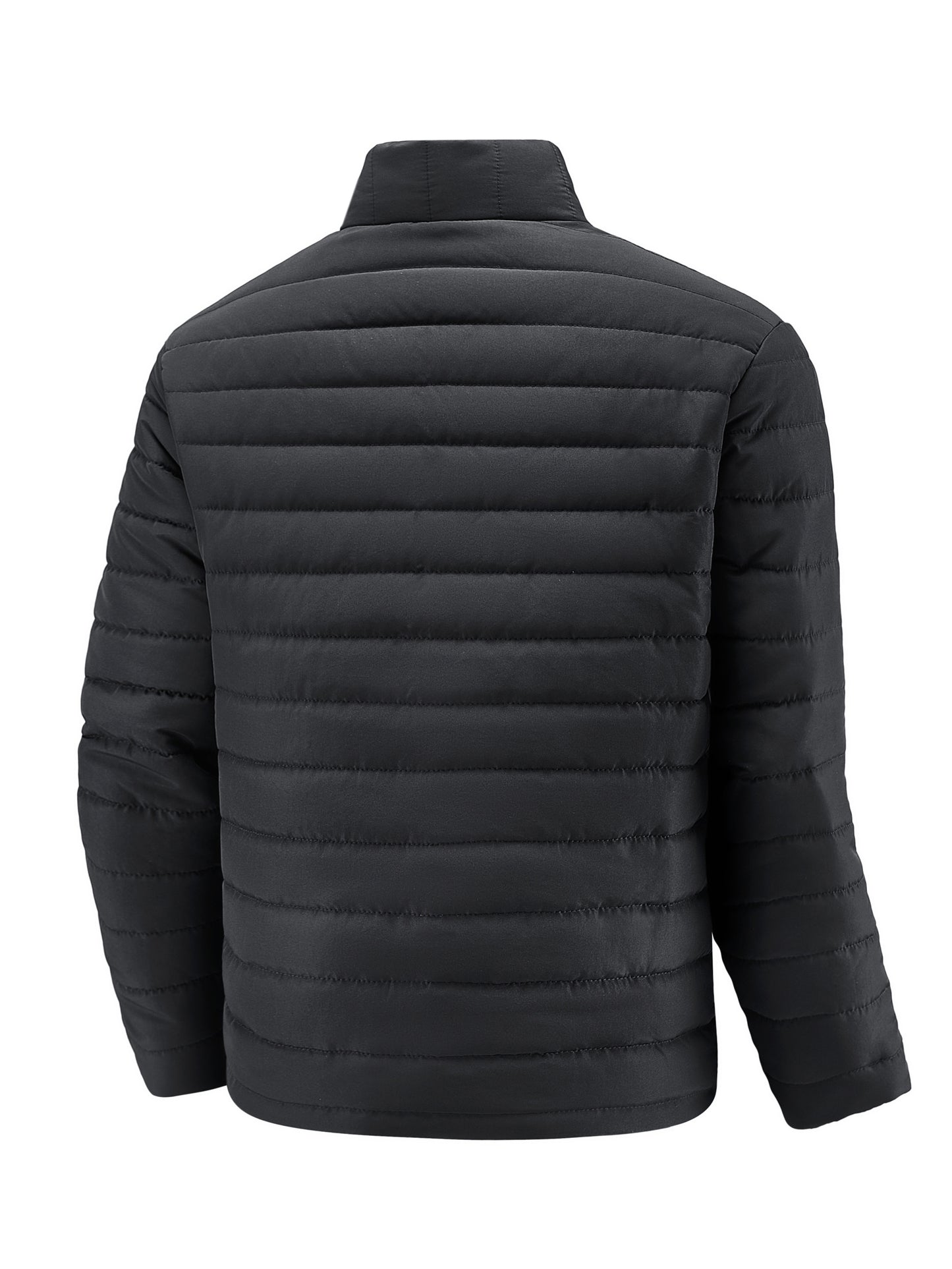 Lightweight Black Quilted Jacket for Men, Featuring a Fashionable Collar And a, Available in Plus Sizes - ayq