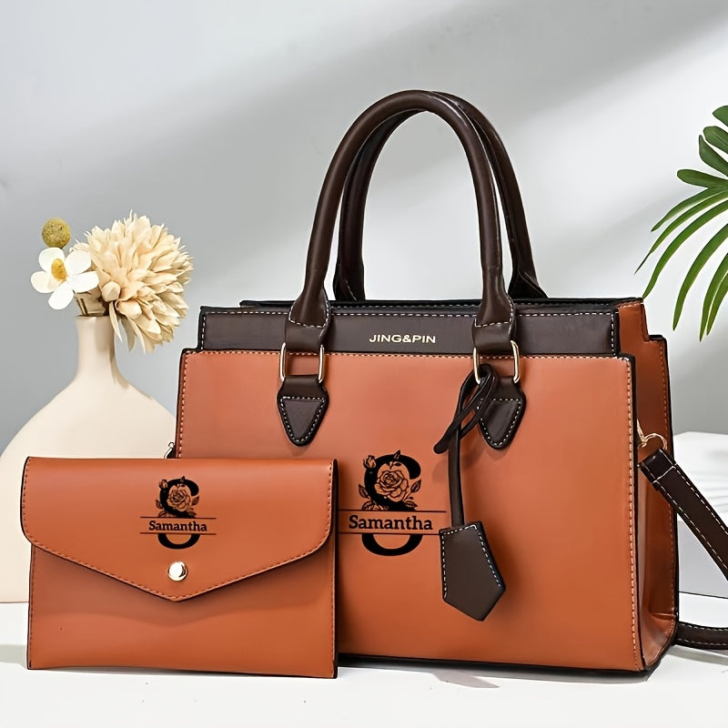 Personalized PU Leather Large Capacity Women’s Shoulder Bag Set