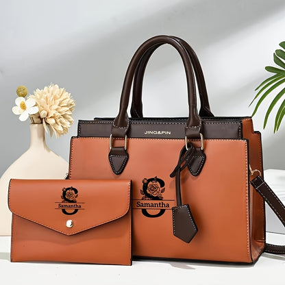 Personalized PU Leather Large Capacity Women’s Shoulder Bag Set