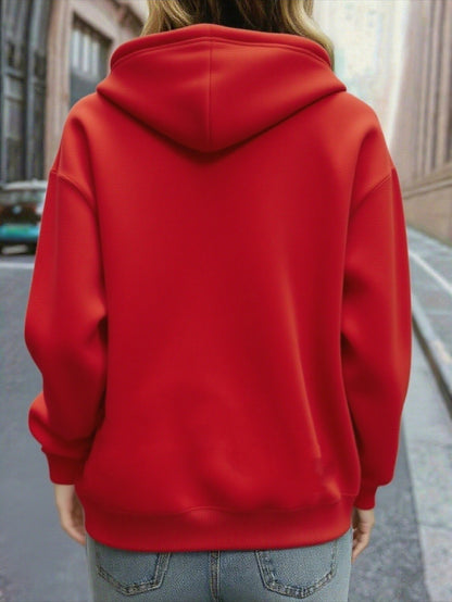 Women's Christmas Deer & Reindeer Print Hoodie - Cozy Winter Pullover Sweatshirt with Cute Deer Headband-Like Hood, Slim-Fit Casual Jacket for Holiday Parties, Xmas Outfits & Cold Weather (Machine Washable), Fall Clothes For