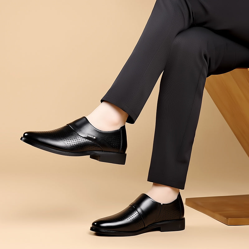 Men's Lightweight Slip-On Loafers - Breathable PU Casual Dress Shoes