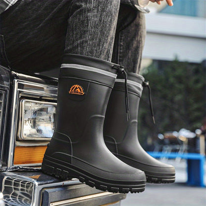 Unisex Long PVC Waterproof Rain Boots - Lightweight & Durable