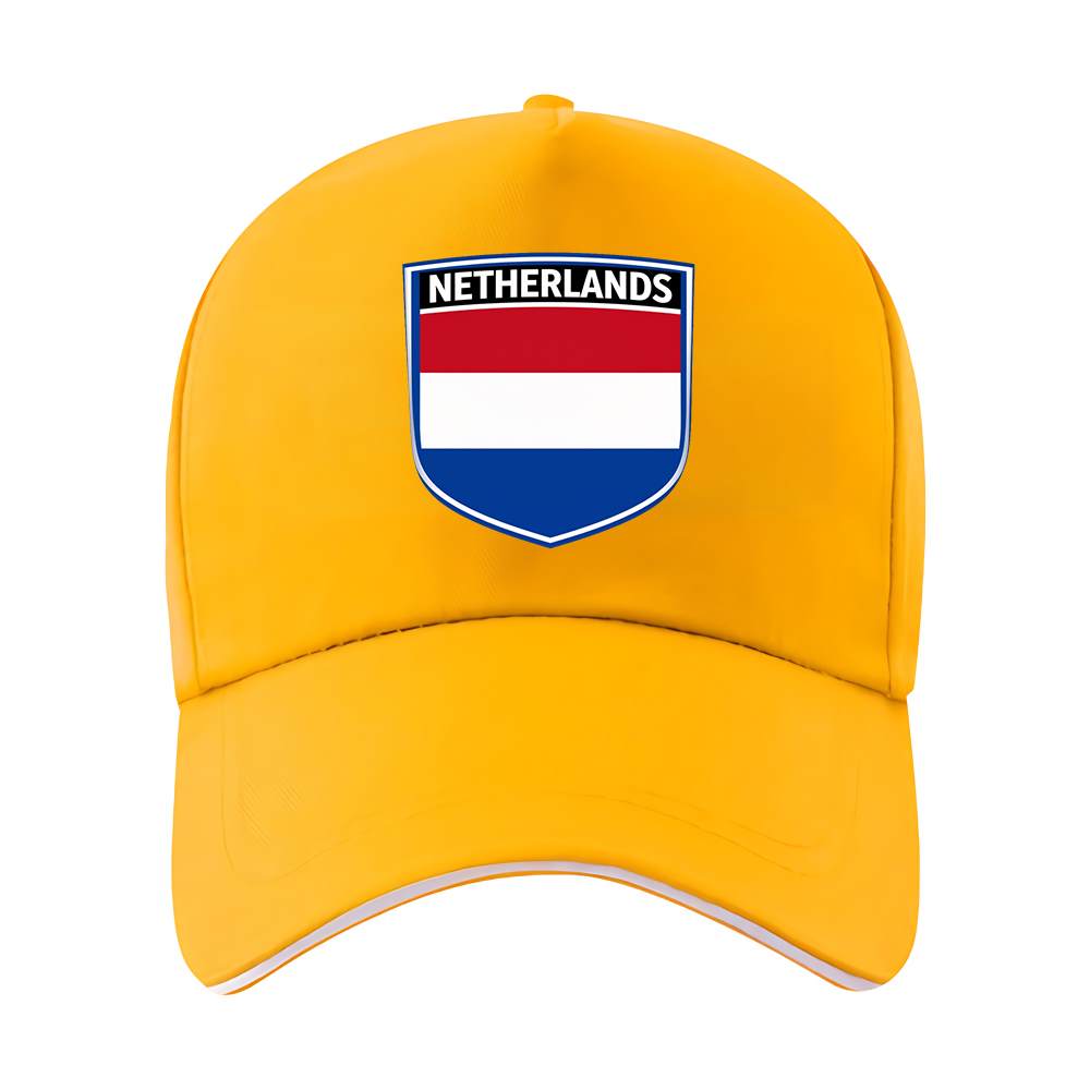 Netherlands Flag Baseball Cap with Adjustable Fit - Lightweight Polyes