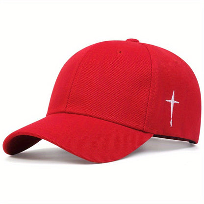 1pc Men's Cross Baseball Cap Adjustable Casual Style Hat For Spring/Fall/Summer, Ideal Choice For Gifts