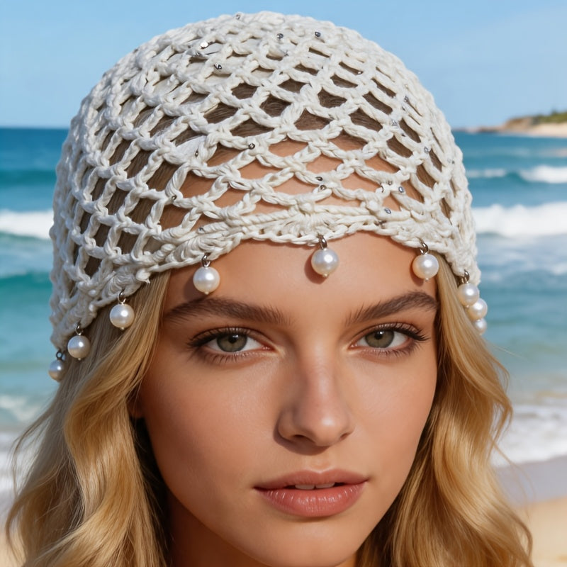 Bohemian Summer Breathable Knit Sequin Beanie Cap