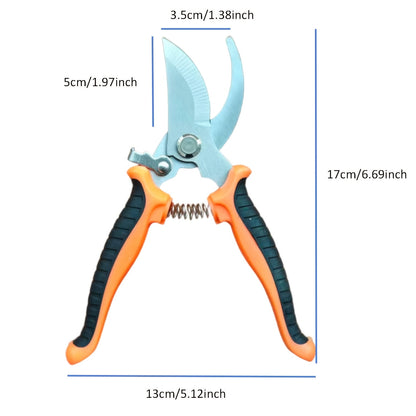 Gardening Scissors | Comfortable Grip, Spring-Assisted, Sharp and Non-Slip, Ideal for Pruning Branches and Flowers, Modern Stainless Steel Blades