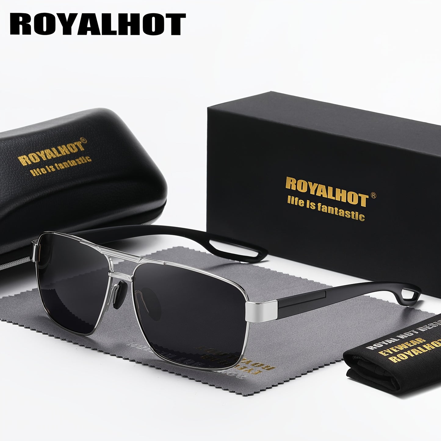 Unisex Lightweight Rectangular Polarized Sunglasses with UV400 Protect