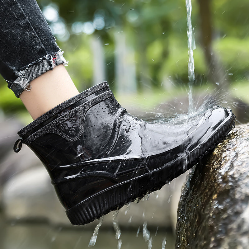 Men's Lightweight Slip-On Waterproof Outdoor Boots - All-Season PU