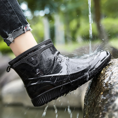 Men's Lightweight Slip-On Waterproof Outdoor Boots - All-Season PU