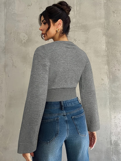 Women's Autumn Elegant Crew Neck Slim Fit Sweater