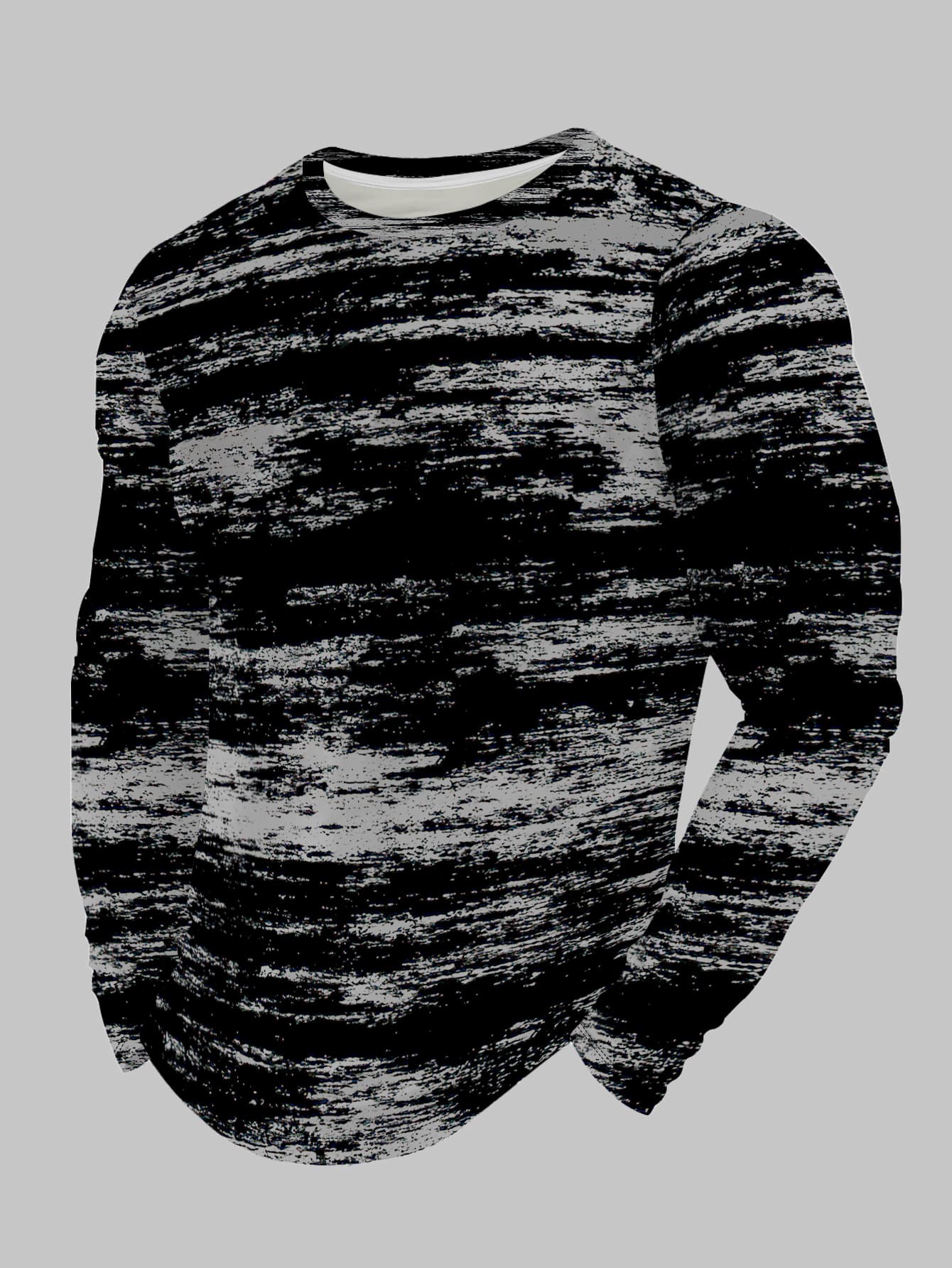 Տղամարդկանց նորաձև, կլոր վզնոցով երկար թևքերով վերնաշապիկ՝ անհատականությամբ, աբստրակտ, հյուսվածքային նախշերով, առօրյա, բազմակողմանի, նորաձև, փողոցային ոճի, երիտասարդական, հիմնական շերտով վերնաշապիկ