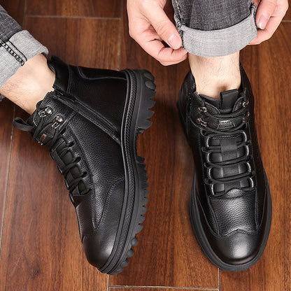 Men's Casual High-Top Shoes with Durable Rubber Sole