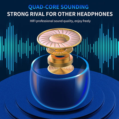 In-Ear TWS Wireless Earbuds with 9D HiFi Stereo Sound, HD Mic, Voice Call, Touch Control, LED Display Charge Case, 800mAh USB Rechargeable Lithium Battery for Gaming - Non, Tangle-Free Cable Included