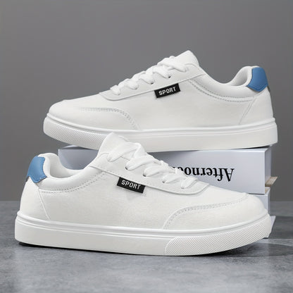 Women's White Low-Top Sneakers - Lightweight All-Season Round Toe Lace-Up Casual Shoes with Cushioned EVA Sole & Non-Slip Outsole Suitable for Outdoor Walking, Sports, Gym, Daily Wear - All-Terrain Comfortable White Sneakers, - ayq