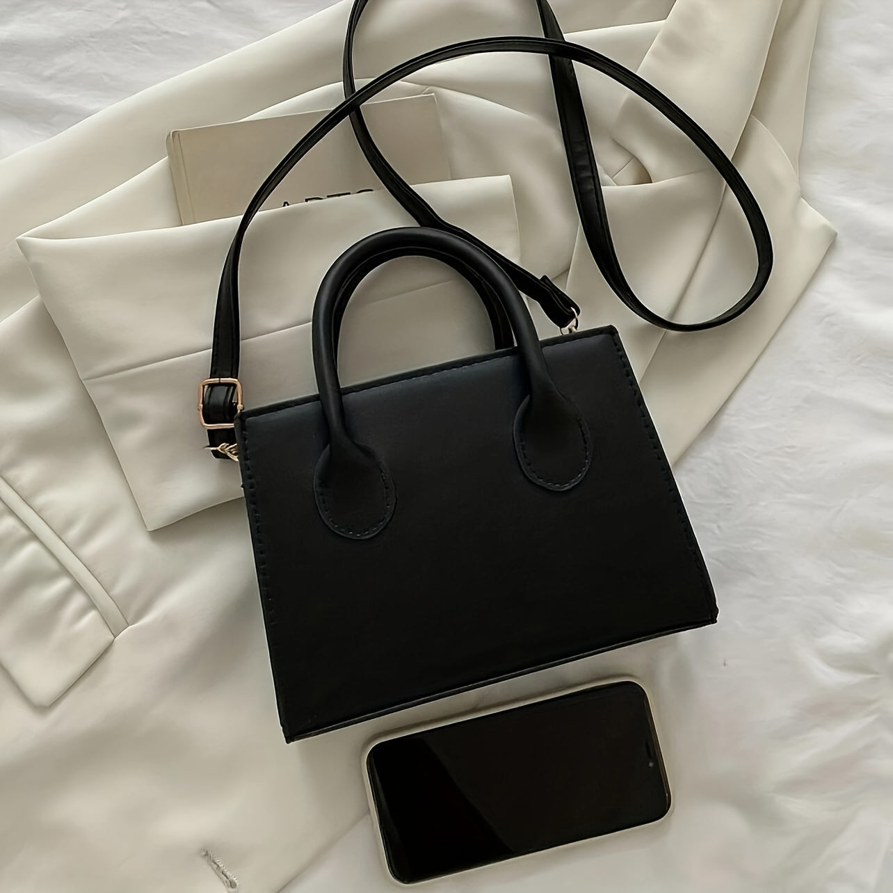 Trendy Square Handbag For Women, Simple Mini Crossbody Bag, Minimalist Top Handle Shoulder Bag Purse