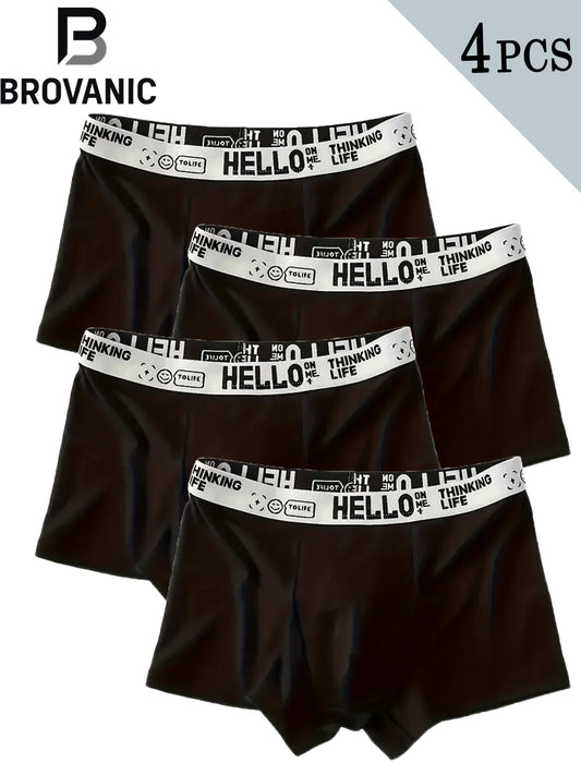 Men's 4-Piece Boxer Briefs - Soft, Breathable, Quick-Dry