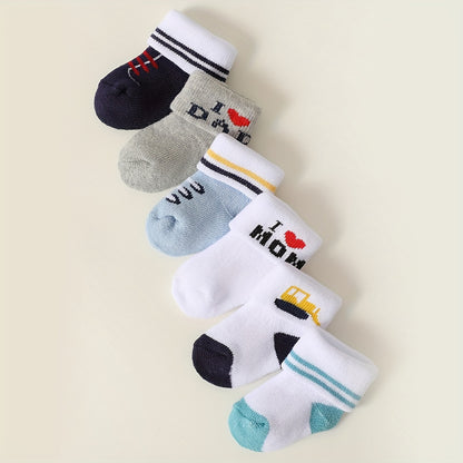 6/12 Pairs of Candy Color Youngsters's Socks Cute Youngsters Fleece Circle Warm Socks for Boys and Girls Autumn and Winter Short Socks