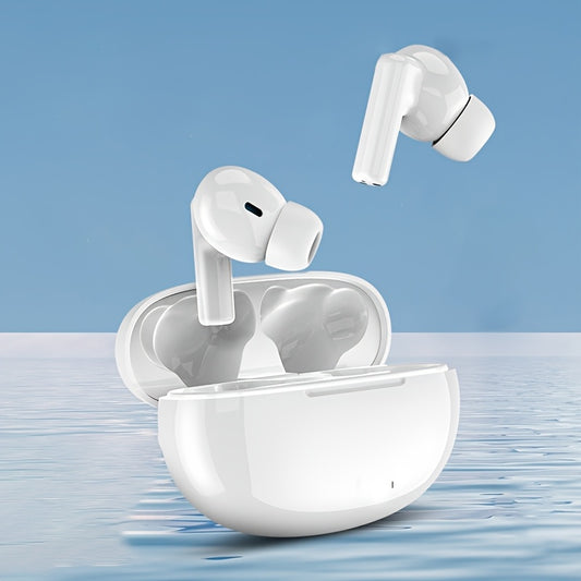 Wireless Earbuds, HiFi Bass In-Ear Headphones, Touch Control, Semi-Open-Back, Sports & Exercise Earphones with Noise Cancelling Mic, with Type-C Charging Case, 200mAh Lithium Polymer Battery, USB Charged, 2.5-5W Power Range f