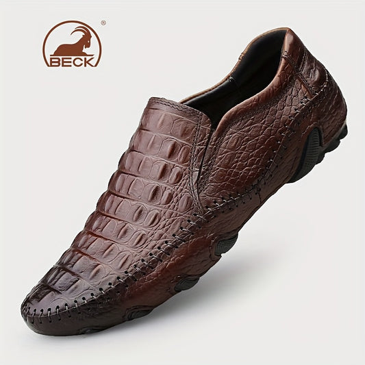 Men's Casual Slip-On Breathable Leather Soft-Soled Shoes