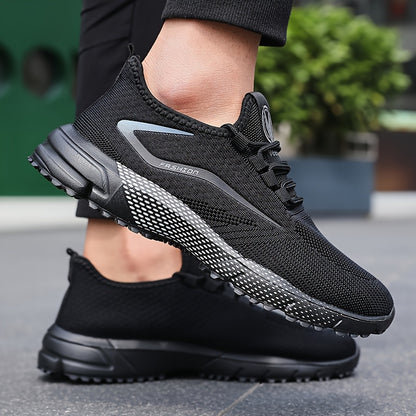 Men'S Breathable Non-Slip Sneakers - Stylish Low Top Lace-Up Casual Shoes for Spring/Summer Outdoor Activities, Jogging & Park Workouts, Breathable Fabric Upper, Comfortable Walking Shoes | Stylish Casual Shoes | Breathable F