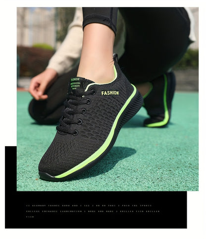 Women's Lightweight Lace-Up Casual Sneakers, Breathable Soft Sole Platform Lace Up Walking Shoes, Comfortable Fashion Footwear plus size