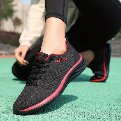 Women's Lightweight Lace-Up Casual Sneakers, Breathable Soft Sole Platform Lace Up Walking Shoes, Comfortable Fashion Footwear plus size