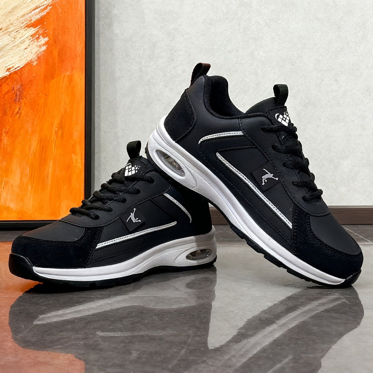 ZERJER Men'S Casual Sports Shoes | Comfortable Low-Top Lace-up Sneakers with Thick Rubber Sole, Faux & Fabric Upper, Breathable for Daily & Casual Wear, Suitable for Hiking & Outdoor Activities, Sizes 39-48