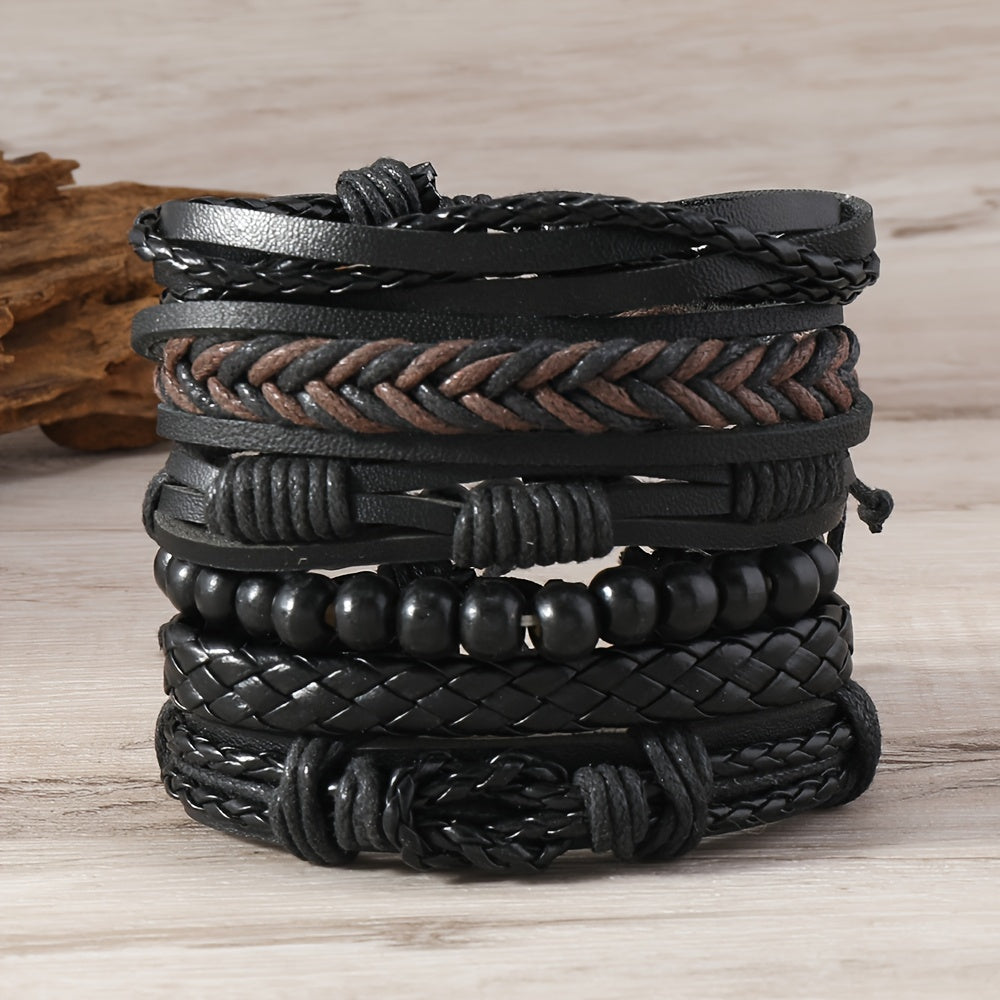 6 հատ վինտաժային ապարանջանների հյուսման հավաքածու տղամարդկանց թևկապերի համար