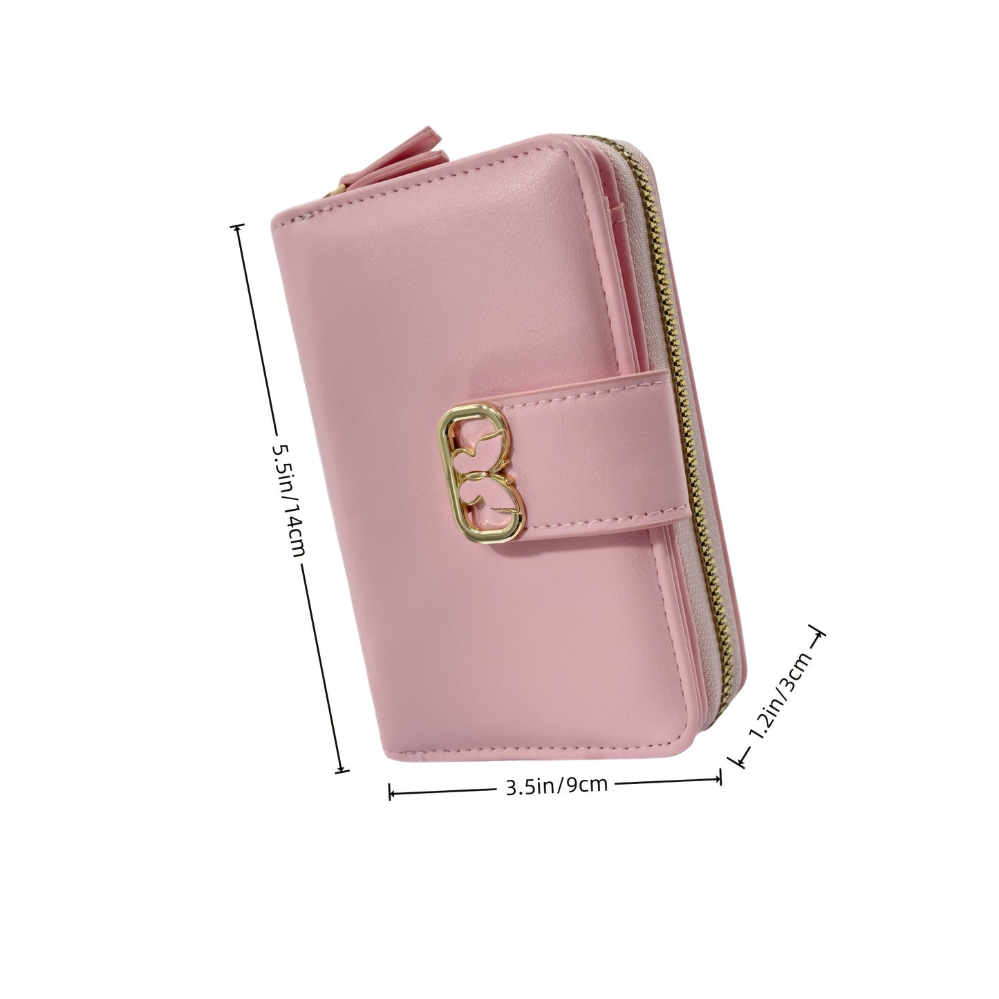 Large Capacity Butterfly Clasp Wallet with Single Zipper | Multiple Card Slots, Fresh and Easy Style, Lining, Zip Pocket - KAIPIBAO