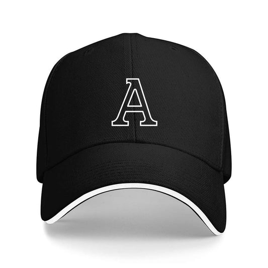 Lightweight Sports Baseball Cap with Ornate Letter A Print