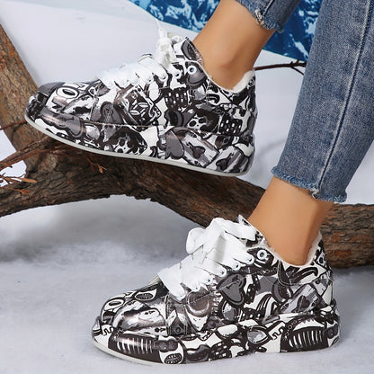 Կանացի ֆլիսե երեսպատմամբ ձմեռային կոշիկներ - Հարմարավետ ժանյակավոր հաստ ներբաններով, կլոր քթով, հասանելի են սպիտակ, սև և ժանյակային դետալներով - Իդեալական են ցուրտ եղանակին հարմարավետ կրելու համար, ձնագնաց կոշիկներ: