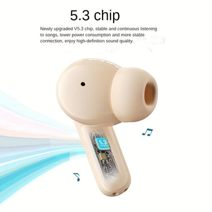 LED power display wireless headphones, Type-c charging case, long range, low latency, adaptable to cell phones, tablets, laptops, compact and portable, exquisite wireless earbuds, sports music lovers gift preferred recommenda