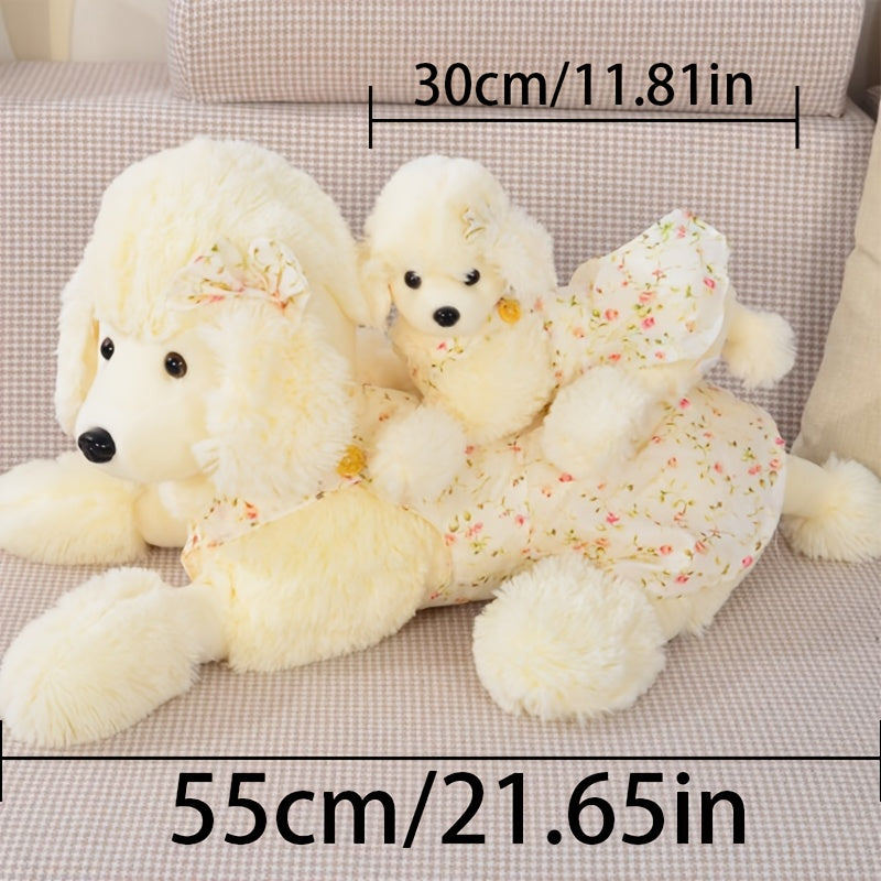 Simulation Poodle Plush Toys Cute Soft Poodle Stuffed Animal Plush Doll KaWai Cute Expression Emotional Companion Plush Toys Room Decorations Birthday And Holiday Gifts for Girls And Boys Easter Valentine's Day Gift