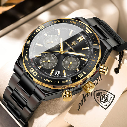 Men's Business Quartz Watch Stainless Steel Waterproof