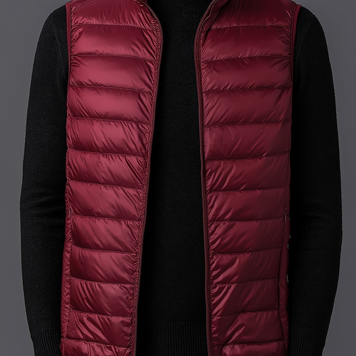 Men's Fashion Solid Color Single Vest, Youth Outdoor Sports Casual Jacket, Men's Spring Autumn Thin Stand Collar Cardigan Vest