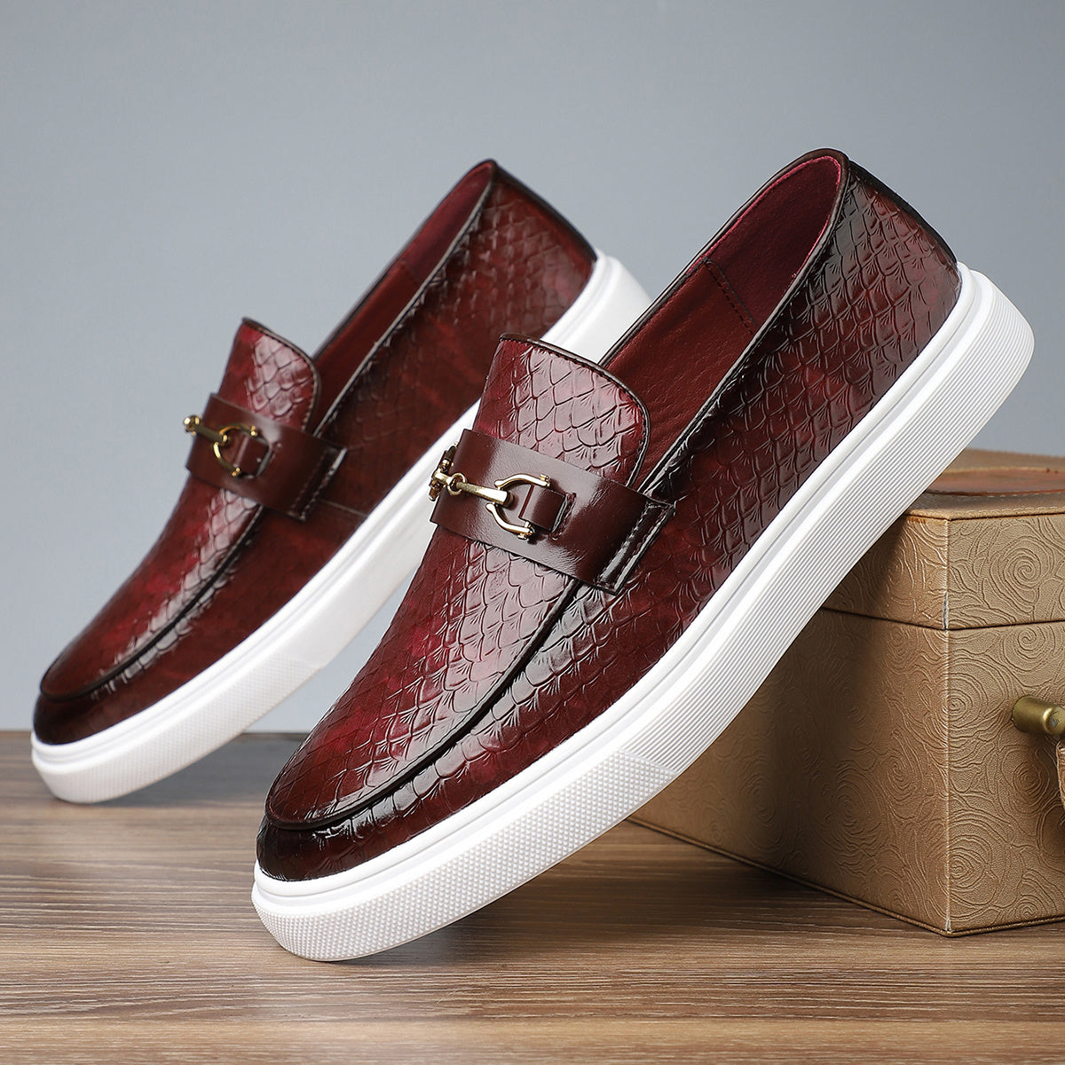 Men's Classic Oxford Slip-On Shoes for Office & Formal Wear