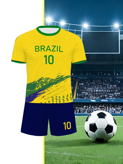 Personalized Boys' Soccer Kits with Custom Names and Numbers