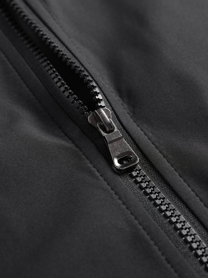 Men's Lightweight Jacket - Slim Fit Zip-Up Coat with Stand Collar, Lightweight Outerwear for Spring/Fall, Office, Travel, Everyday - Zipper Closure Casual Blazer