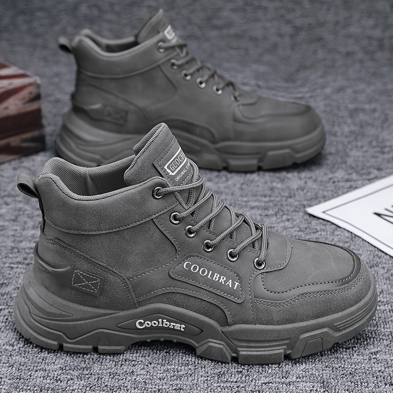 Men's Classic High-Top Work Boots with Thick Sole for Outdoor