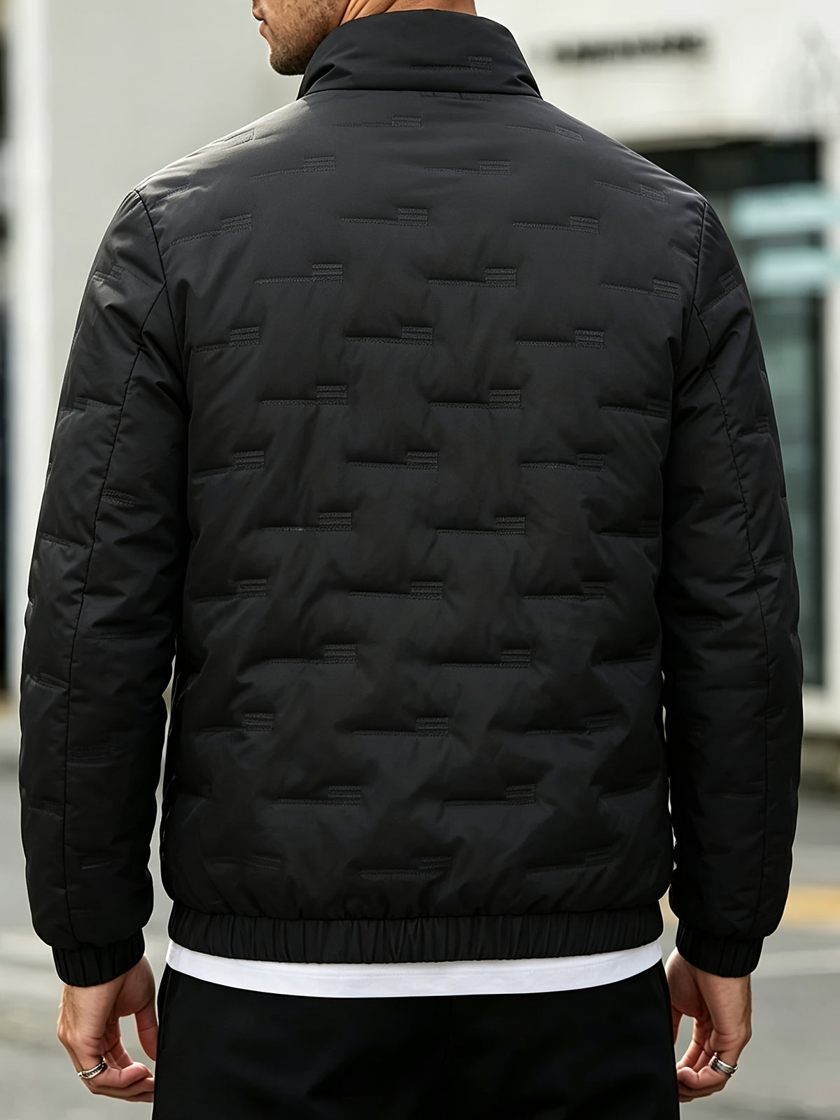 Men's Casual Stand Collar Thickened Outer Jacket for Fall Winter