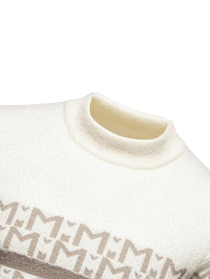 Տղամարդկանց նոր աշուն/ձմեռ տրիկոտաժե սվիտեր, բարձր վզնոցով, ամենօրյա, նորաձև, տաք հիմք - Senmeigou