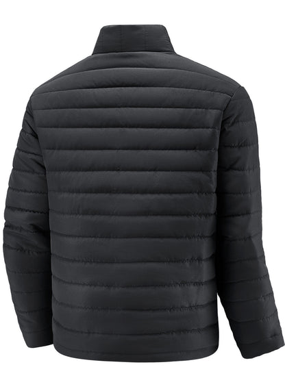Men's Slim Fit Quilted Winter Jacket with Warm Plush Lining