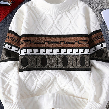 2025 թվականի աշնանային և ձմեռային նոր տղամարդկանց սվիտեր կորեական ոճով՝ ազատ կլոր վզով, տաք գործվածքով և նորաձև ոճով