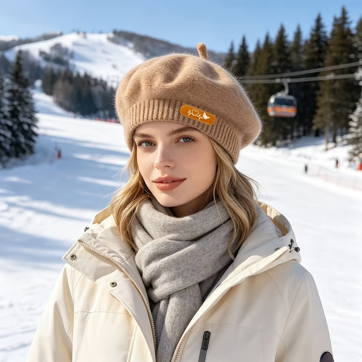 Women's Vintage British Style Polyester Beret for Autumn Winter