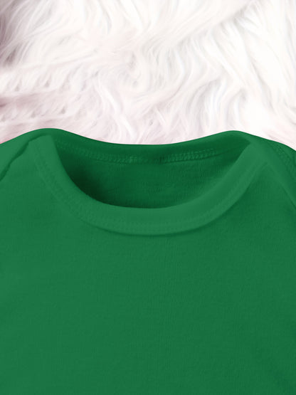 2026 New Year Boys & Girls' Cute Long Sleeve Bodysuit with "Hello 51.46meter Letter Print, Soft Stretch Fabric, Round Neck, Regular Fit, Perfect for Fall/Winter, for Outdoor, Winter Babywear, Playful Babywear, Comfortable Bab