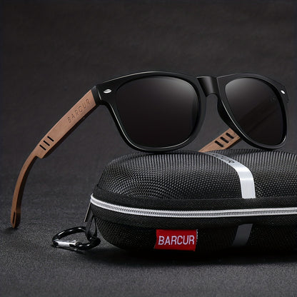 Men's Casual Polarized Black Walnut Sunglasses with UV Protection