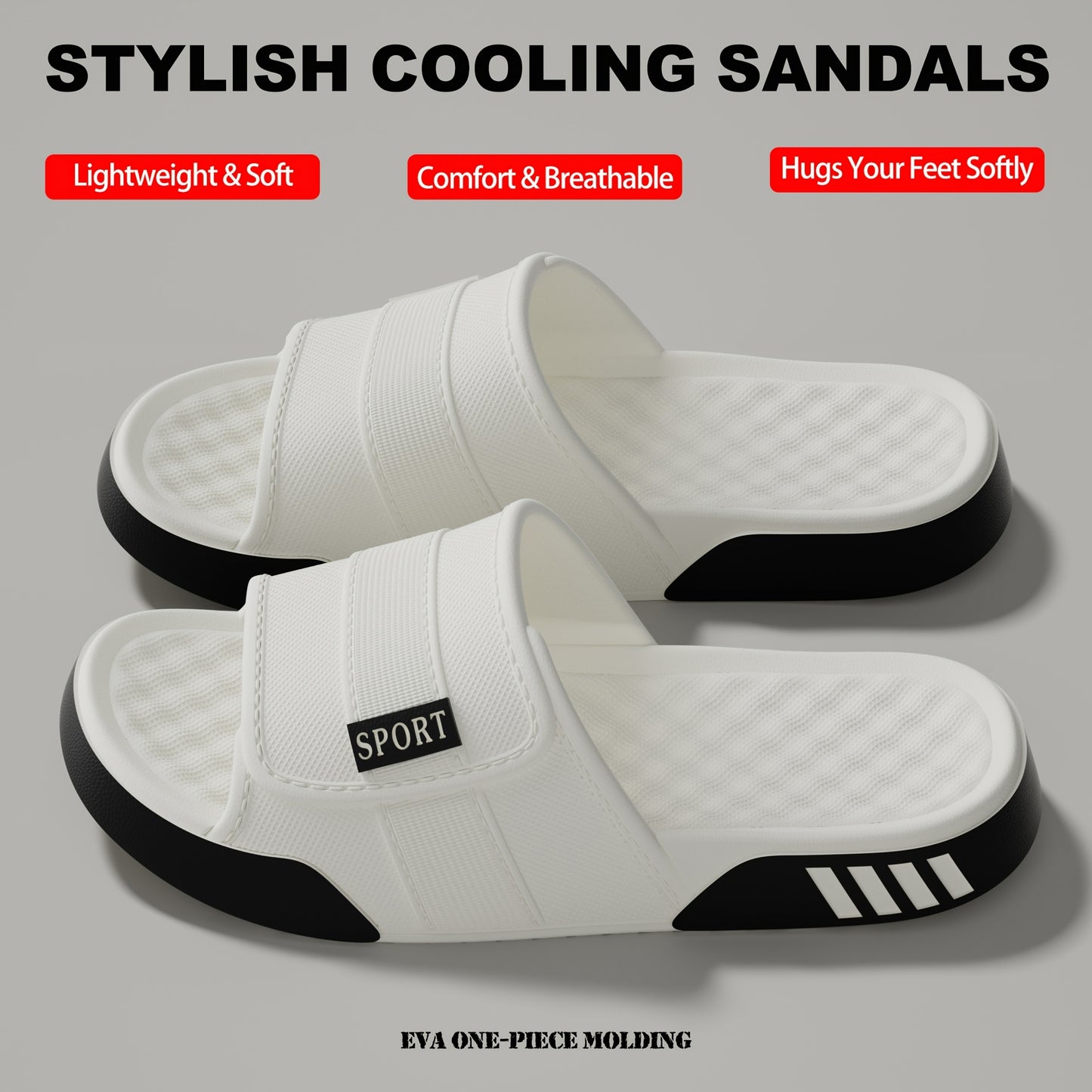 New Men'S Indoor And Outdoor Slippers, Home Shoes, Thick-Soled EVA Non-Slip Slippers, Stylish Thick-Soled, Silent, And Wear-Resistant - ayq