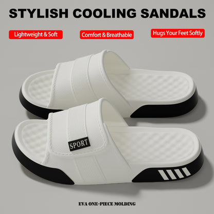 New Men'S Indoor And Outdoor Slippers, Home Shoes, Thick-Soled EVA Non-Slip Slippers, Stylish Thick-Soled, Silent, And Wear-Resistant - ayq