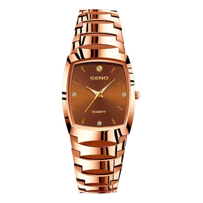 Men's Retro Square Business Watch with IPX7 Waterproof Alloy Strap